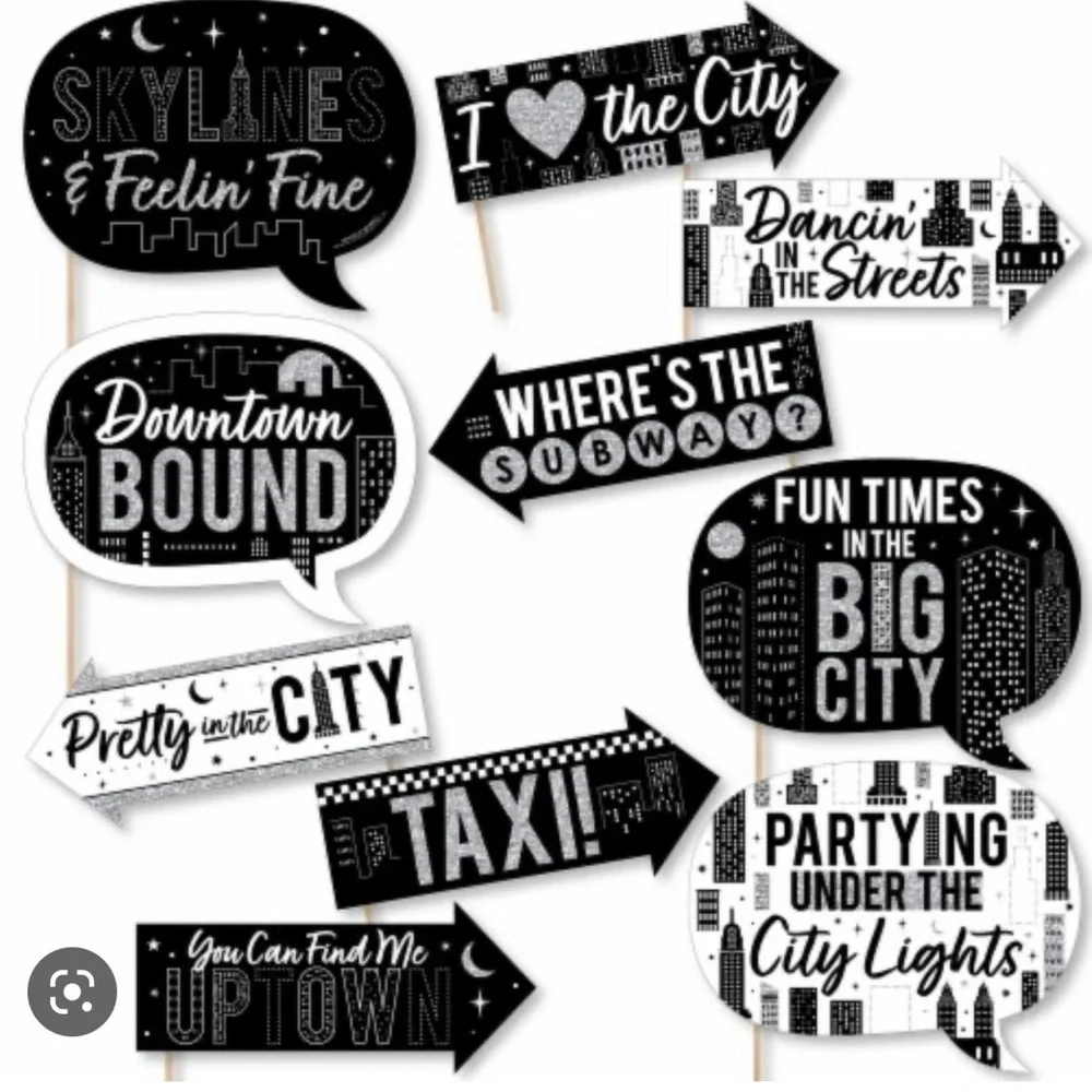 Big Dot of Happiness Funny New York. Photo Booth Props Kit 10pcs . Set 2 pieces